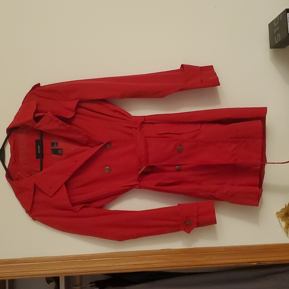 Red trench coat